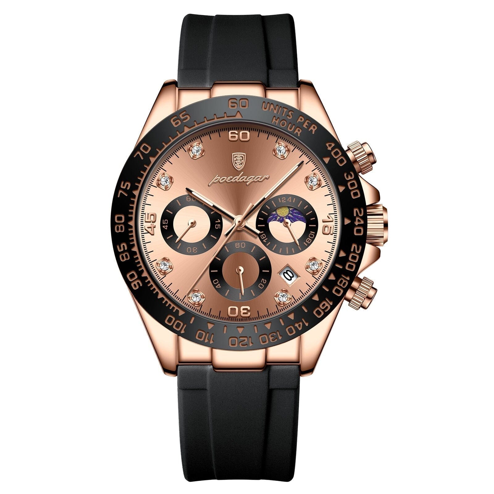 POEDAGAR Watch Chronograph Fase Date